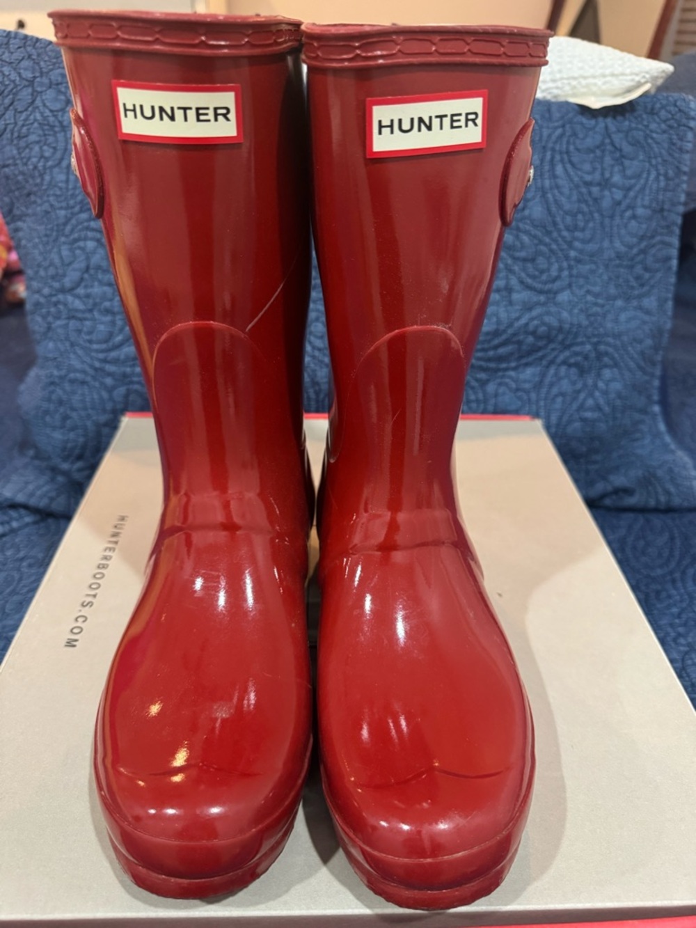 Hunter WMN Org Short Gloss Military Red Rain Boots